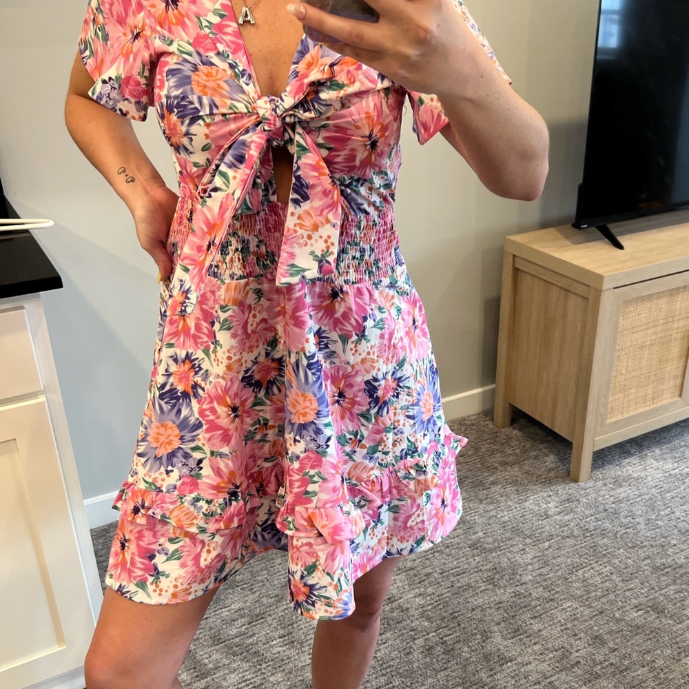 Floral Pink and Purple Dress
